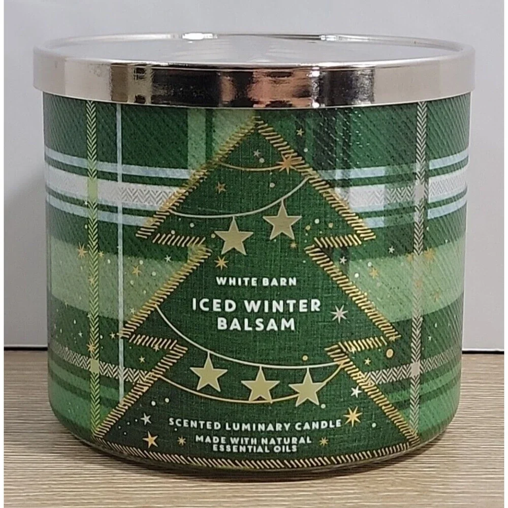 BATH AND BODY‎ WORKS ICED WINTER BALSAM LARGE 3-WICK CANDLE 14.5 OZ